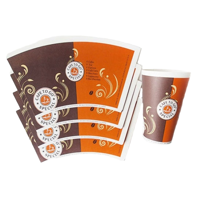 High Quality 160GSM 170GSM Coffee Paper Cup Fan Printed