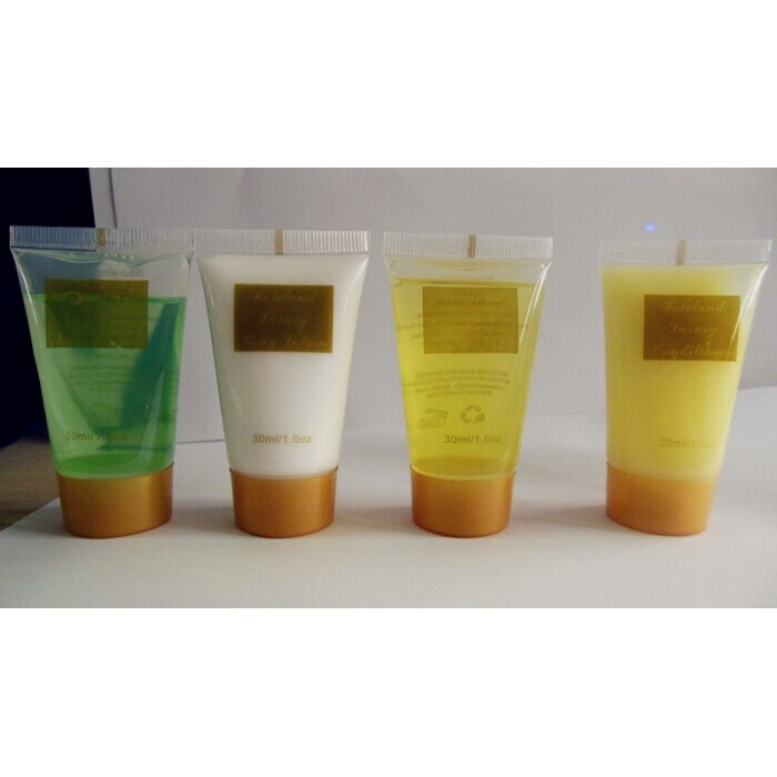Hotel Amenities with Hard Bottle and Plastic Bag