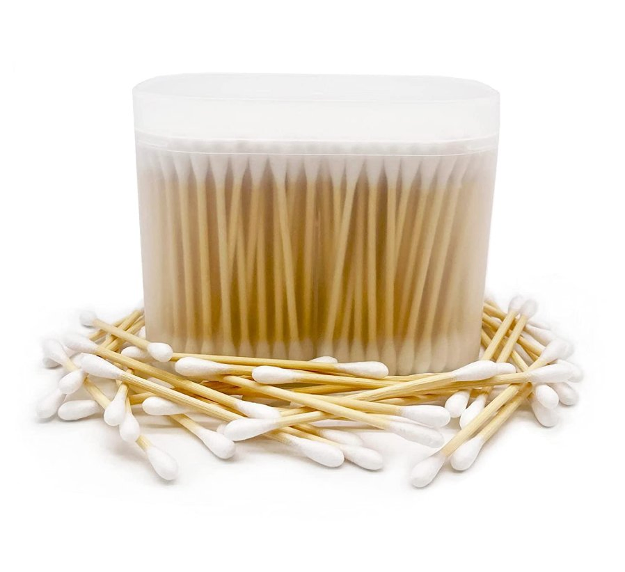 200PCS Bamboo Cotton Swabs Biodegradable Wooden Cotton Buds