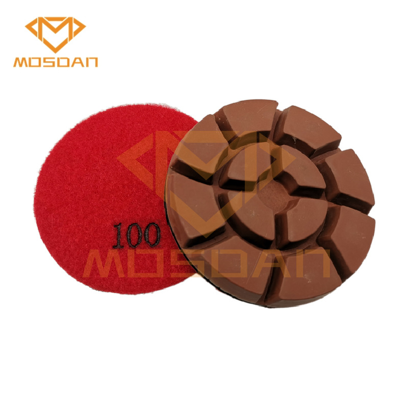 4 Inch Spiral Durable Life Hybrid Concrete Polishing Pads for Power Trowel