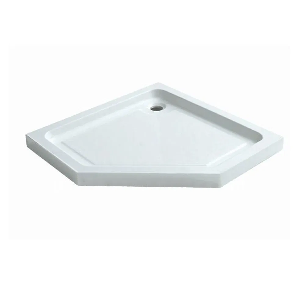 Diamond Acrylic Shower Tray in White with Two Tiling Flanges
