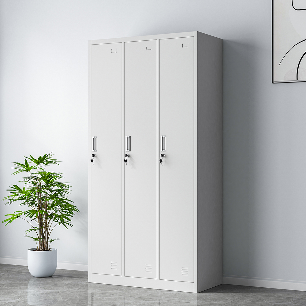 Шкаф металлический для одежды 3 двери офис школа спортзал