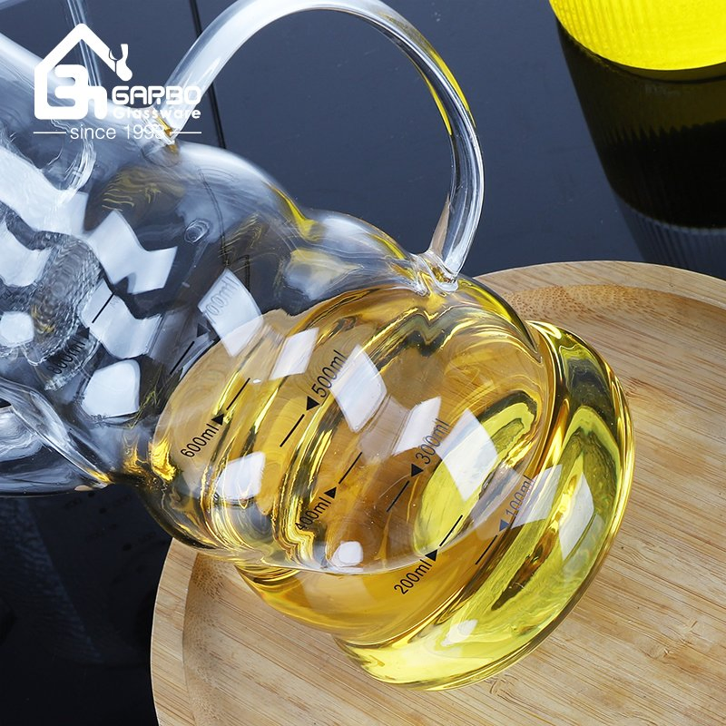 Kitchenware Glass Oil Bottle with Decal Borosilicate Glass Portable Water Bottle with Handle OEM Design Oil Bottom
