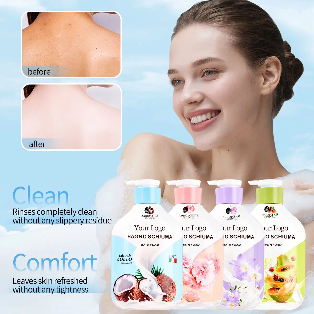 High-End Custom Shower Gel with Unique Fragrance Options