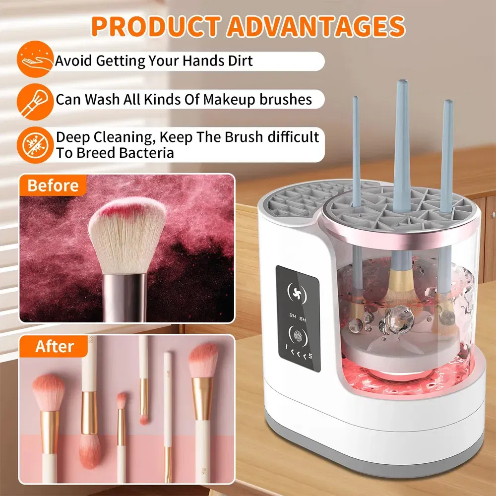 Electric Home 3 in 1 Cleaning Dryer Machine Wholesale Automatic Cosmetic Makeup Sponge Brush Cleaner