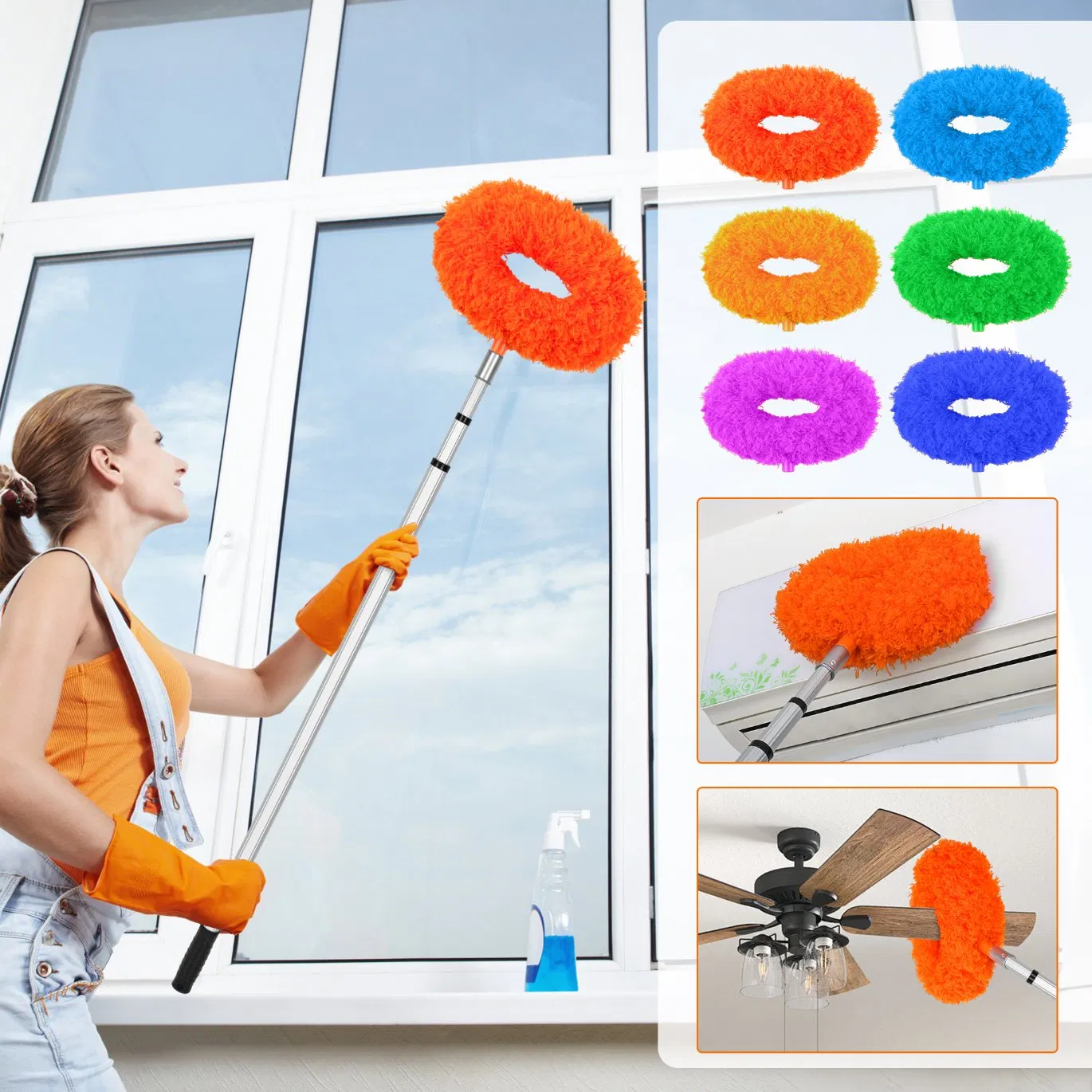 Rotatable Dusting Brush Microfiber Corner Cleaner Dust Removal Chenille Ceiling Fan Cleaner