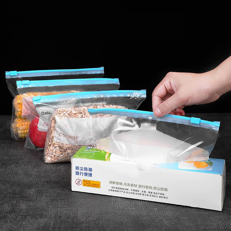 Leakproof Label Bags Sealable Kitchen Refrigerator Food Storage