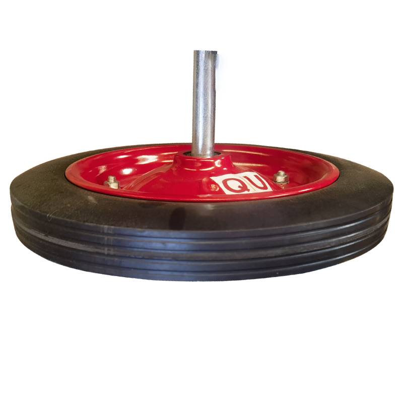 Hautine Solid Rubber Wheel, 5 Bolt Rim, with Axle