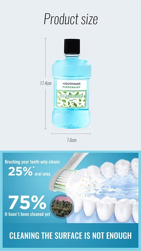 Tracey 30 Second Portable Fresh Breath Mint Flavor Mouthwash Non-Alcoholic Teeth Whitening Antibacterial Mild Non-Irritating