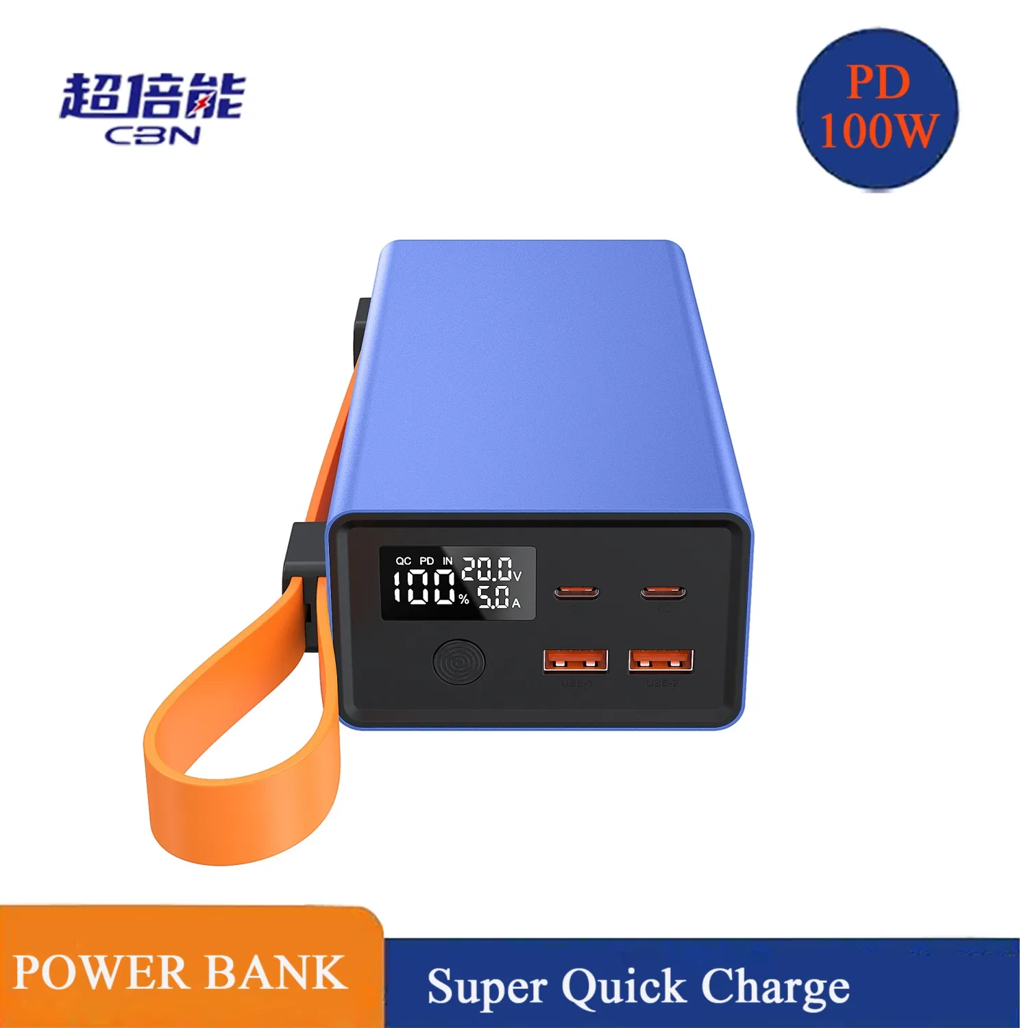 Wholesale 30000-60000mAh Portable Outdoor Power Bank 65W Fast Charging for Mobile Phone Laptop Smart BMS CE Approved Factory Direct