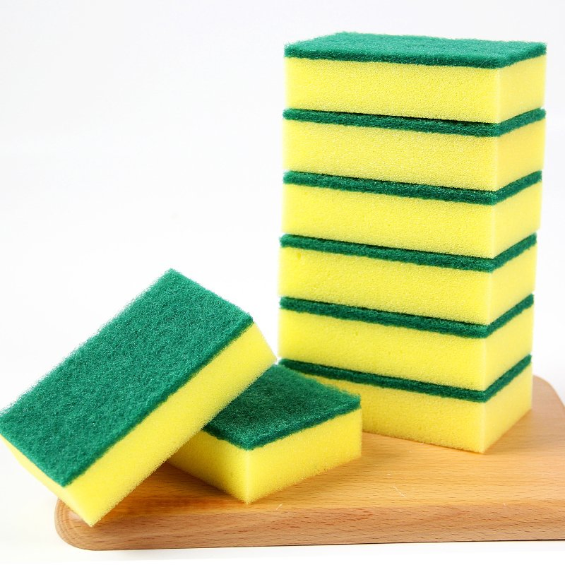 Eco Non Scratch Dish Scrub Sponges for Cleaning Scouring Pad Dishwashing Cleaning Sponges Kitchen Sponges OPP Bag Custom Shape