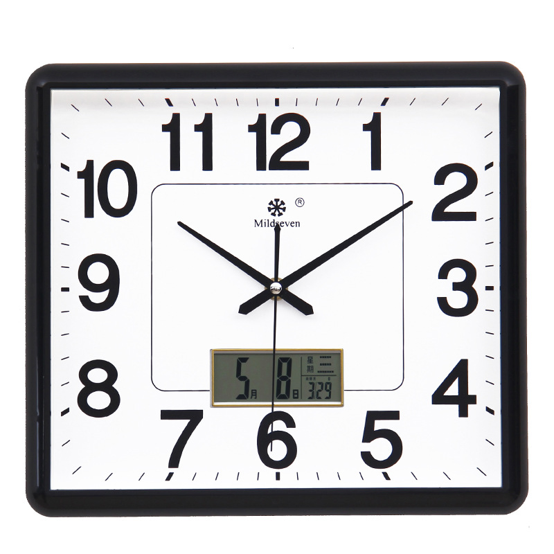 Modern Square Silent Wall Clock for Stylish Living Rooms