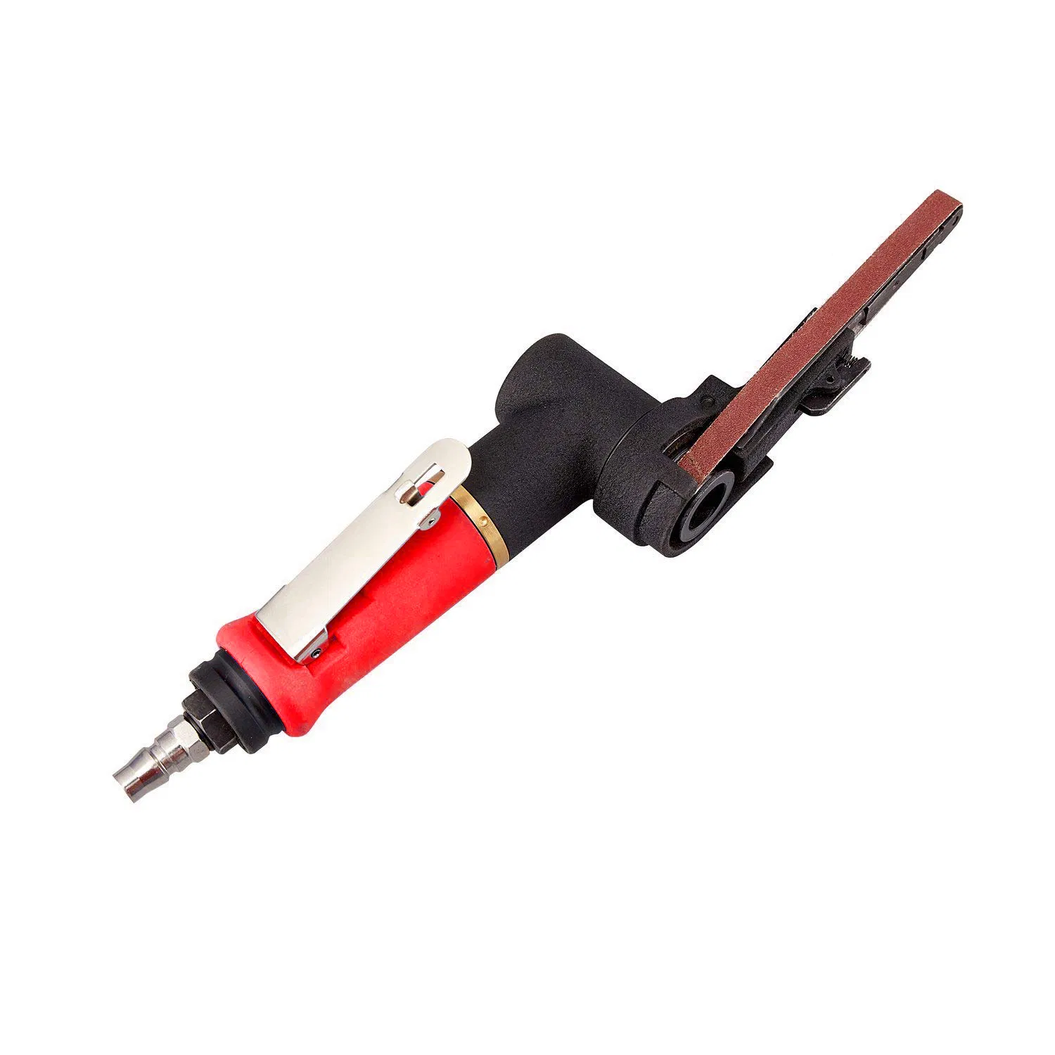 Pneumatic Tool Air Belt Sander Set 1/4" Air Inlet Mini Air Belt Sander Grinder Include Grit 60/80/120 for Steel Metal Polishing