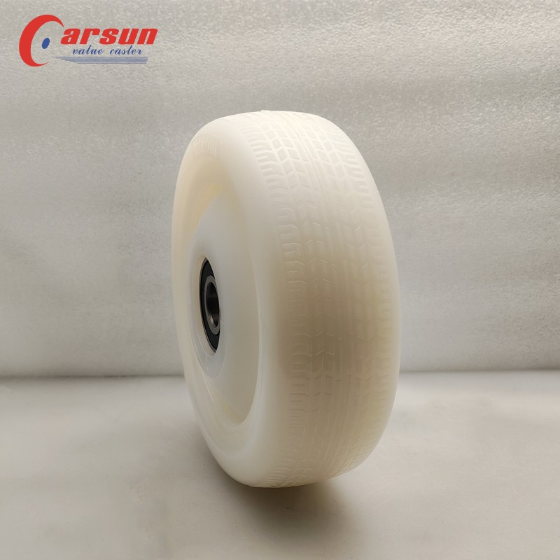 Carsun 4 Series 6-Inch Double Axle White Nylon Anti-Skid Tread Wheel