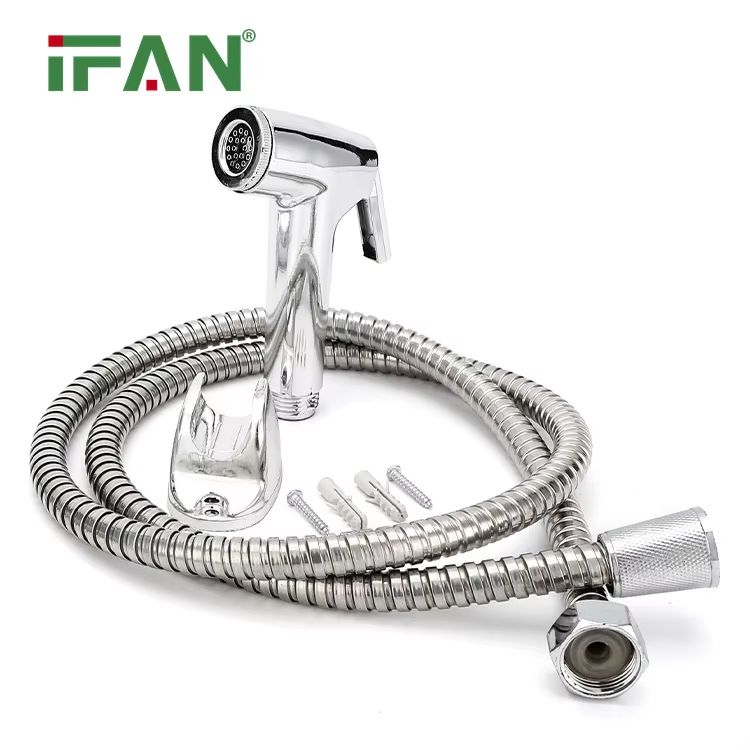 Ifan Factory OEM ABS Plastic Body Chrome Bathroom Toilet Faucet for Woman Portable Bidet Sprayer Toilet Bidet Shattaf Set