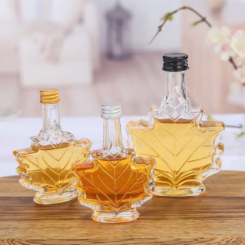 Maple Syrup Bottle 70ml 100ml 250ml Maple Leaf Ice Wine Glass Bottles