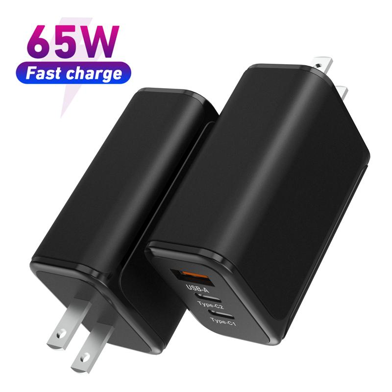 65W GaN Charger Pd 65watt Travel Chargers Multi Function Transparent Charging Pd Power Adapter
