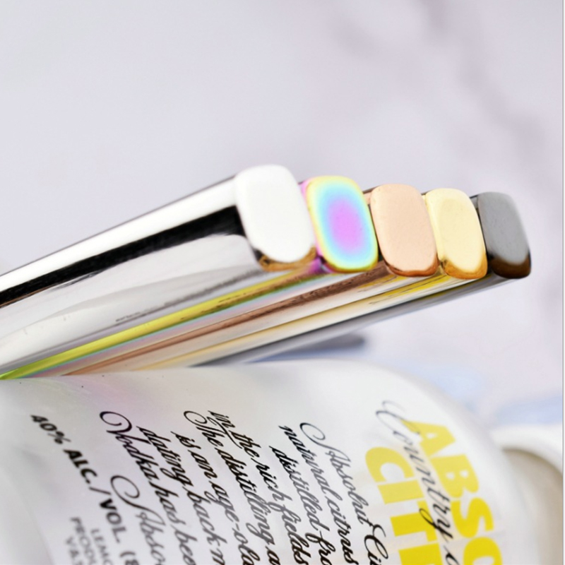 Reusable Durable Square Stainless Steel Brass Printed Wedding Chopsticks