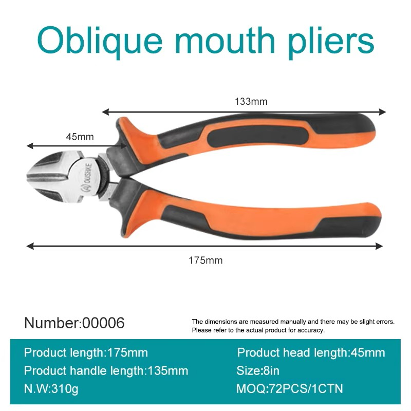High Carbon Steelneedle-Nose Diagonal Combination Pliers Customized OEM Fine Polishing Plastic Crimping