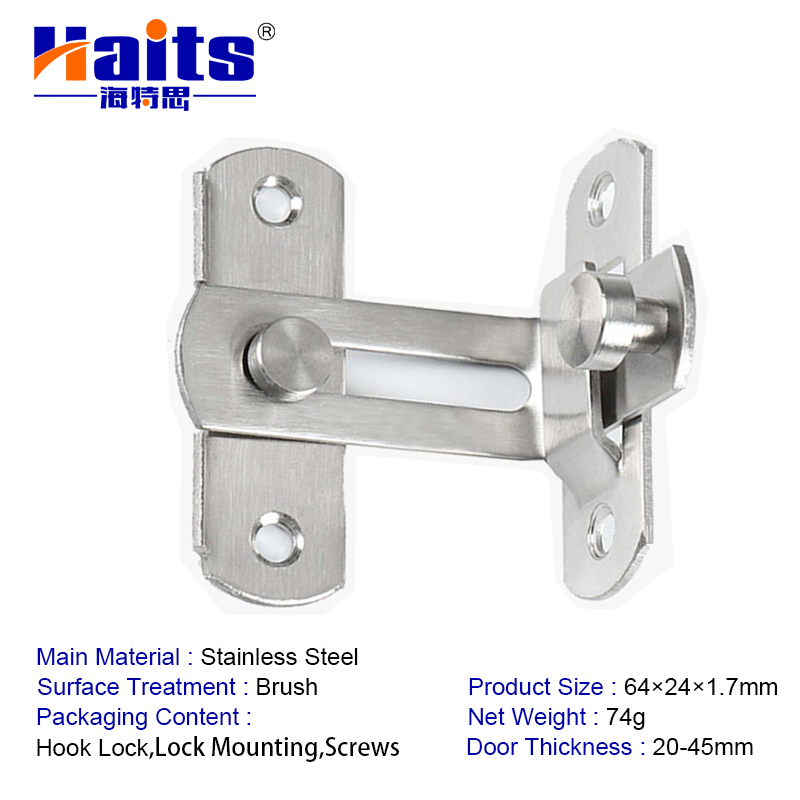 Furniture Fittings Stainless Steel Sliding Barn Door Hook Lock Factory
