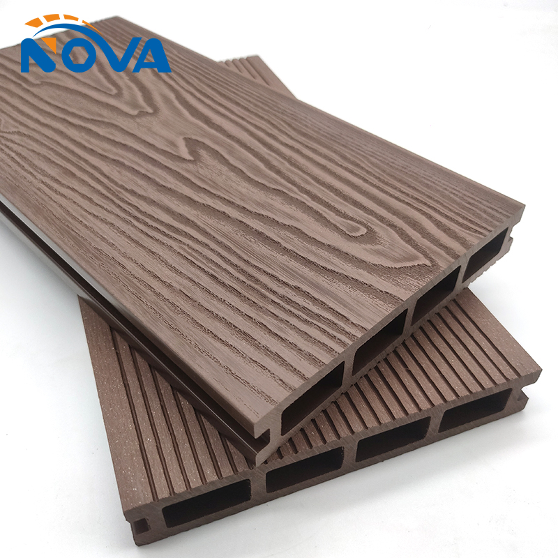 WPC Decking Anti-Fading Co-Extrusion Composite Decking Garden Courtyard Waterproof 3D Relief Outdoor Flooring