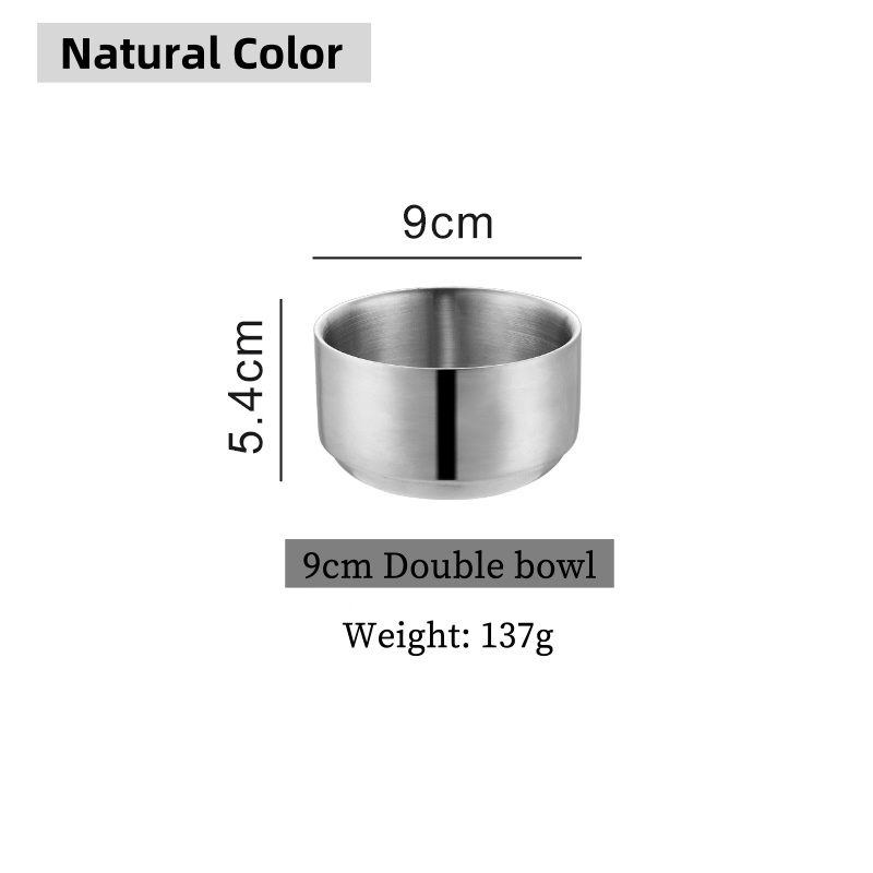 Stainless Steel Double Bowl Multi Size Salad Fruit Salad Mixing for Home Hotel Restaurant