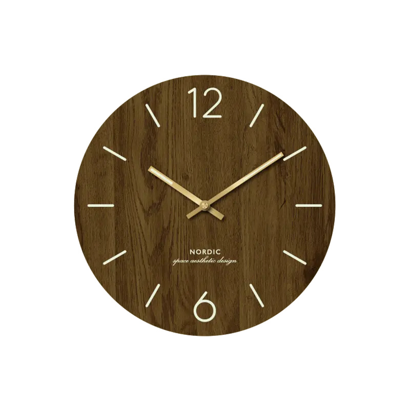 New Nordic MDF Wood Wall Clock Custom Logo 12 Inch Modern Simple Flower Shape Wooden Clocks Home Decoration