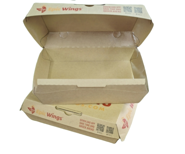 100% Manufacturer Cardboard Pizza Clamshell Box with Coating Take Away Paper Packaging Box