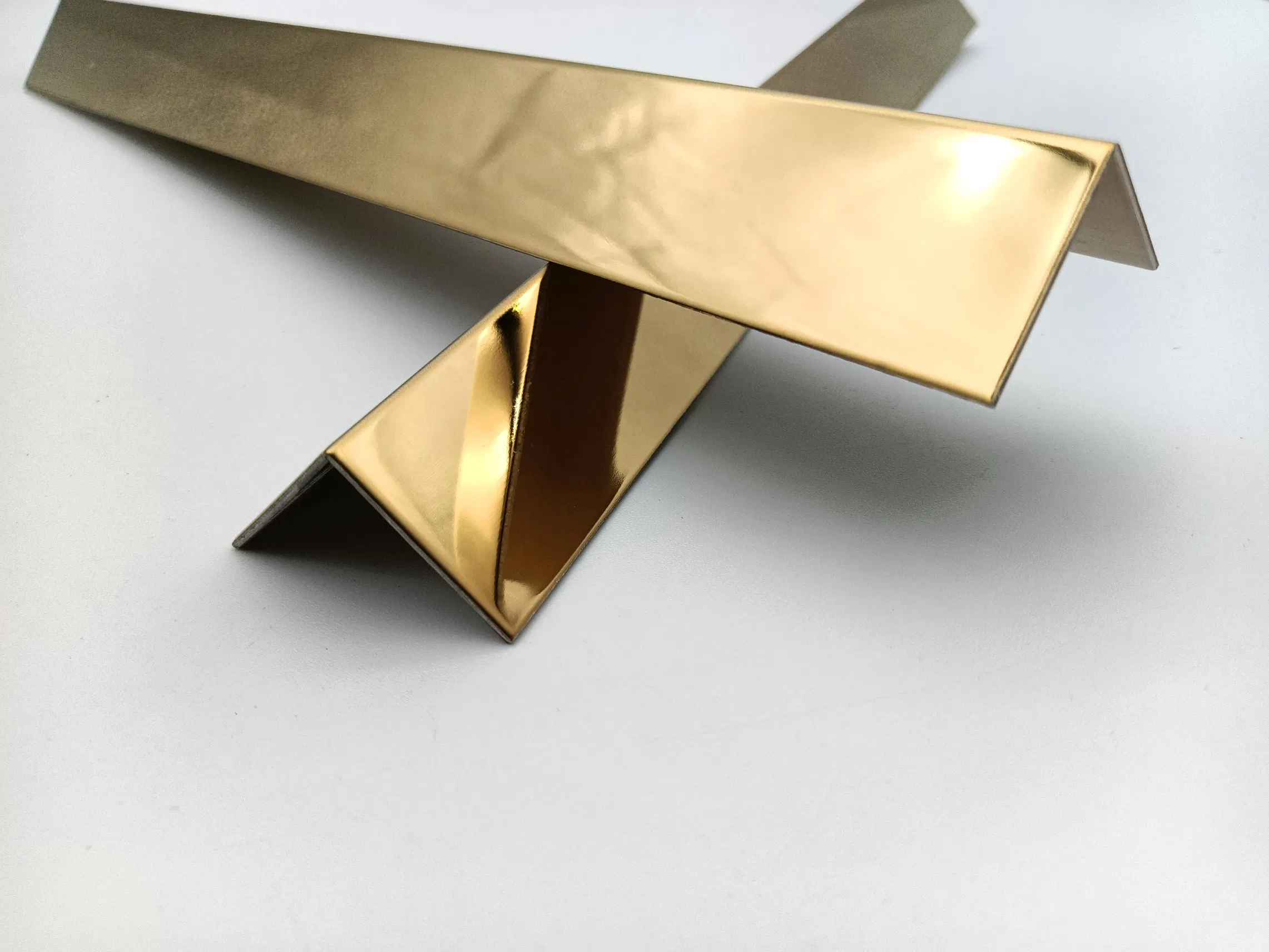 Decorative Titanium Plating Floor U Profile Curved Tile Edging Trim Brushed Brass