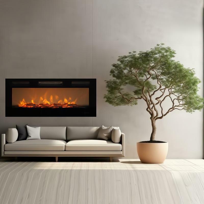 Customization Decor Flame Wall Mounted LED 750W/1500W Electric Fire Place