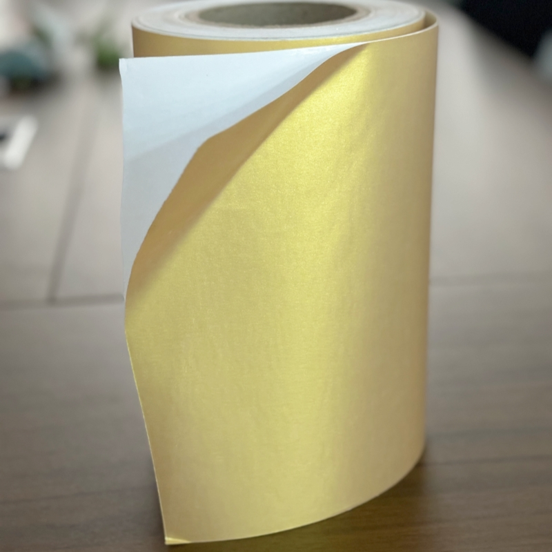 Pearlescent Golden Yellow Thickened Tea Packaging Logo Inkjet Self-Adhesive Label