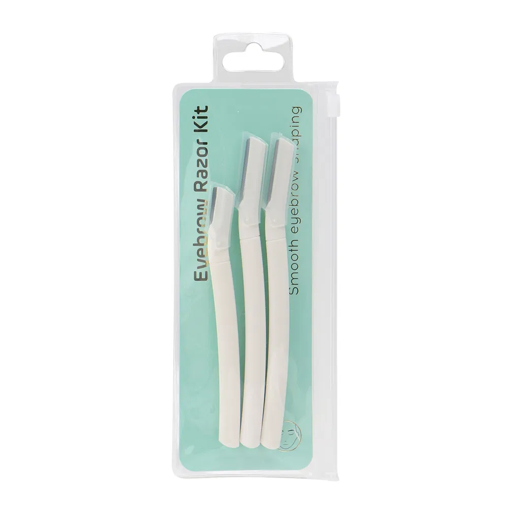D115 Hot Sell 3PCS Stainless Steel Blade Eyebrow Razor Kit Beauty Tools Kit Eyebrow Trimmer