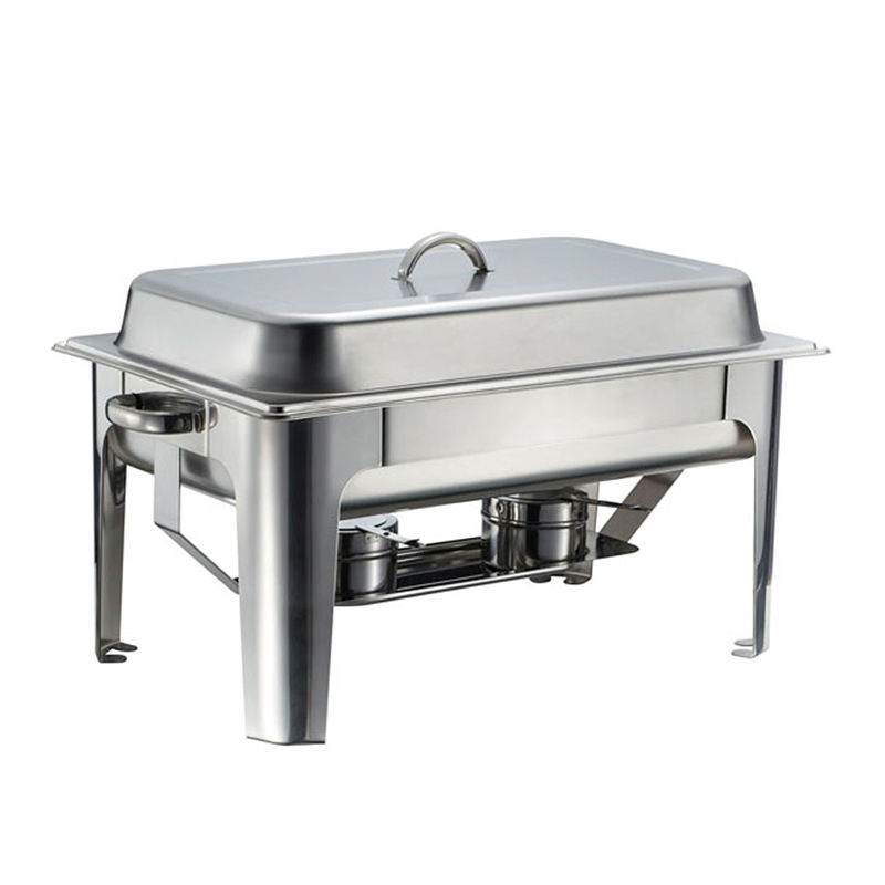 Factory Supply 9L Buffet Chafing Dish Food Warmers Display Rectangular Stainless Steel Goldplated Chaffing Dishes Wholesale