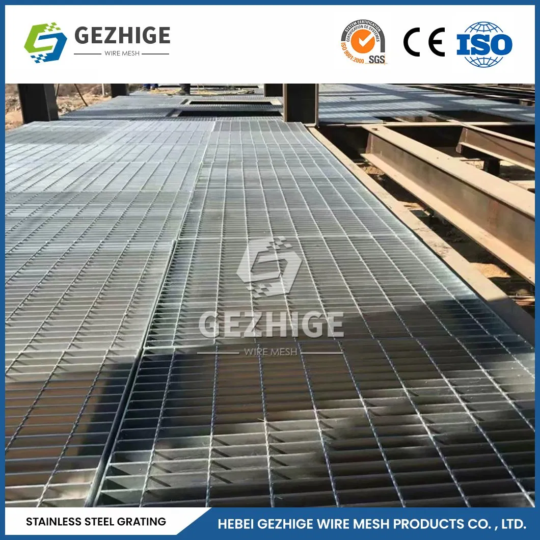 Gezhige Stainless Steel Serrated Welded Bar Grating Manufacturers Mild and Stainless Steel Grating China 25X3 25X4mm Bearing Bar Stainless Steel Grating
