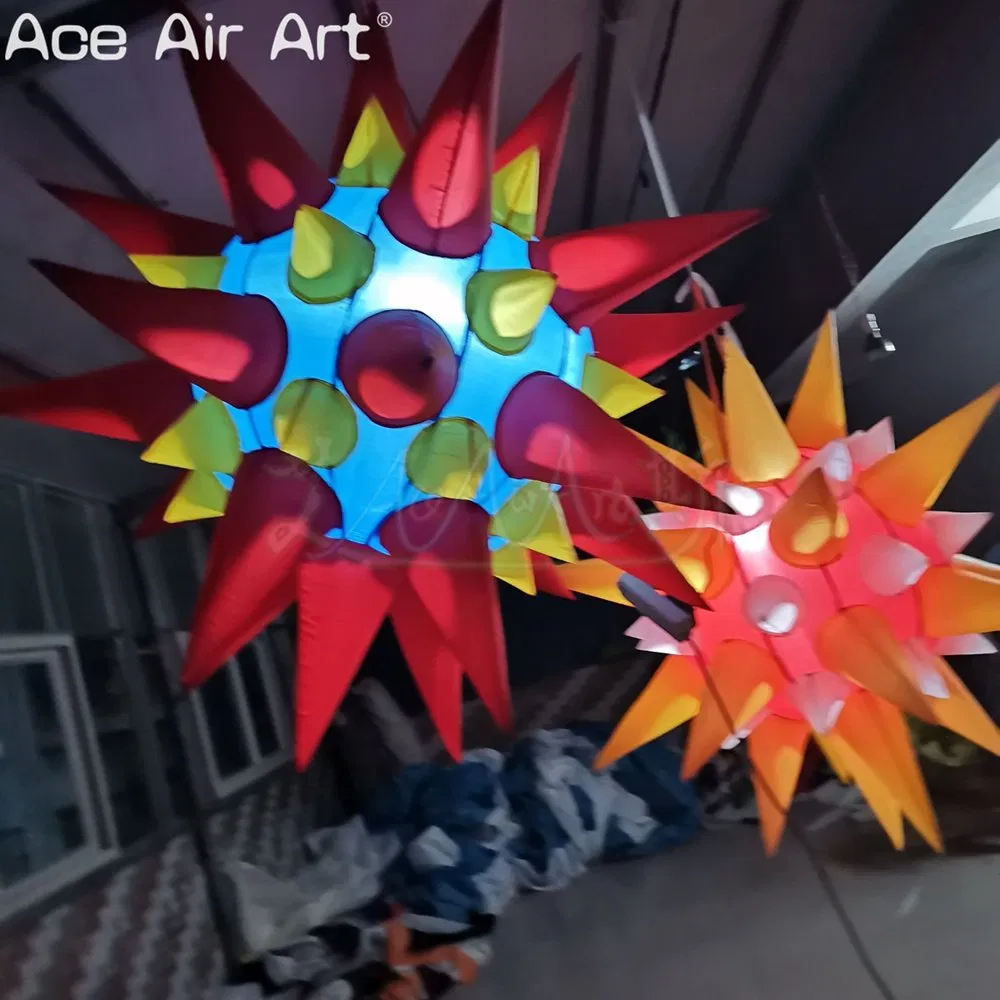 Inflatable Colorful Spiky Sea Urchin Model for Stage Hanging Decoration
