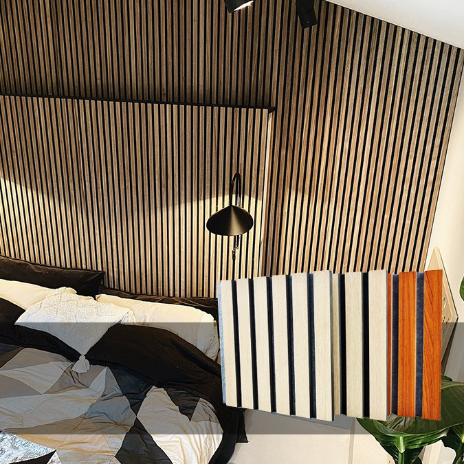 Meeting Room Wall and Ceiling Pet Wood MDF Veneer Slat Acoustic Panel for Distributor