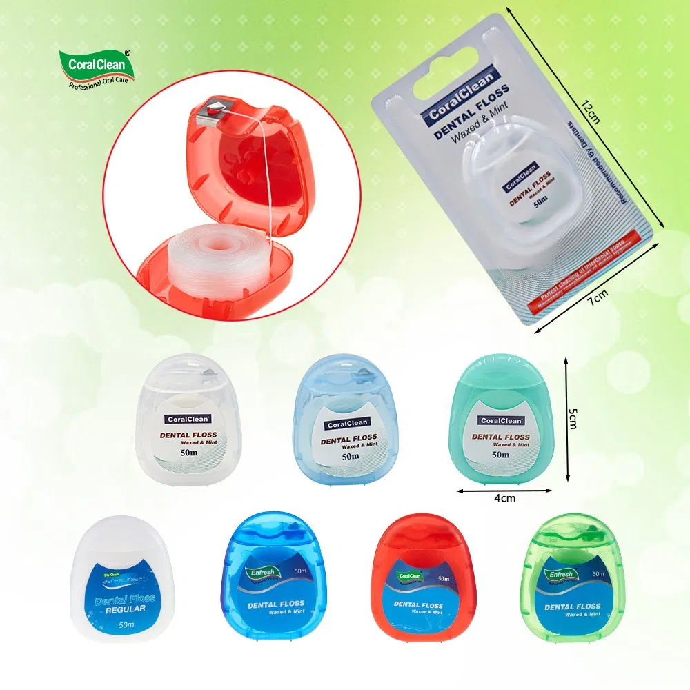 Вощеная зубная нить CoralClean с натуральным шёлком, 17.5г