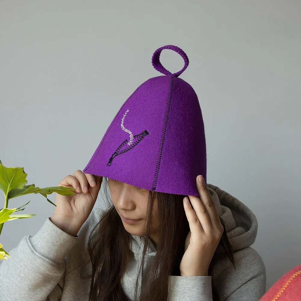 Wholesale Custom Logo Japan Banya Felt Sauna Sweat Sauna Hat with Custom Logo