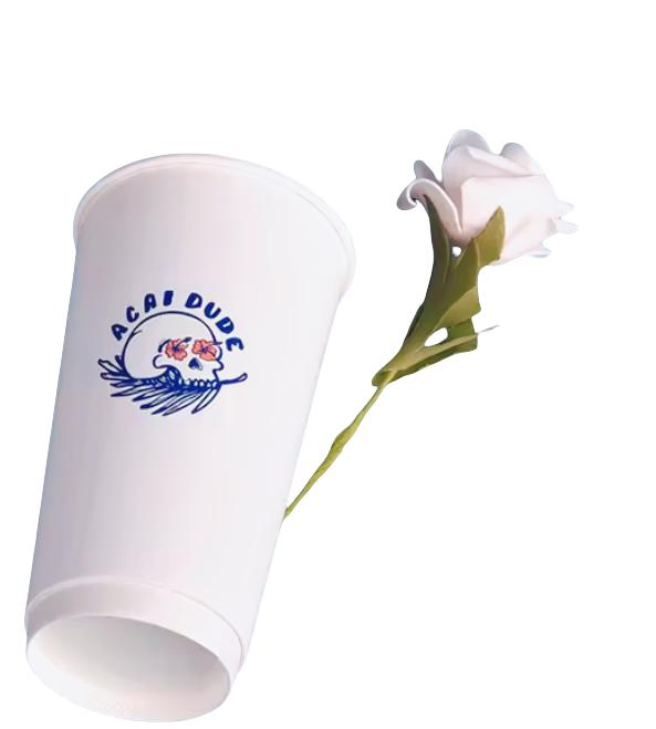 White Non-Printed Double PE Disposable Milk Tea Paper Cup Foam Cup Thickened Coffee Hot Drink Pack.