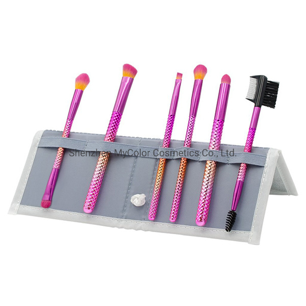 OEM Portable 6PCS Colorful Travel Eye Brushes Set Double Ended Eye Brushes