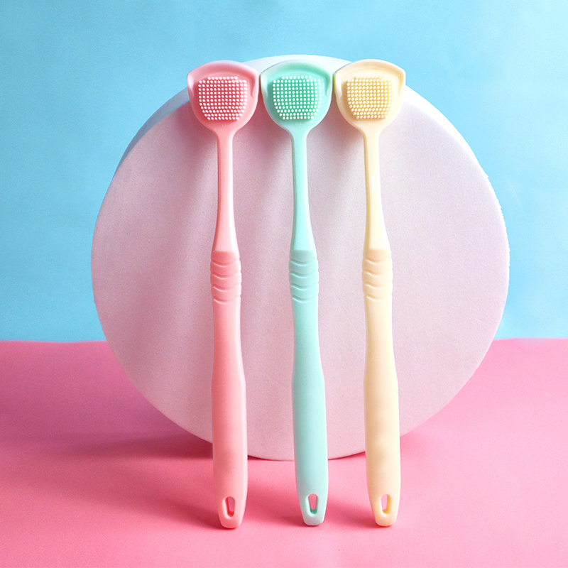 Wholesale Soft Silicone Tongue Scraper Tongue Cleaner Brush Oral Care Custom Logo