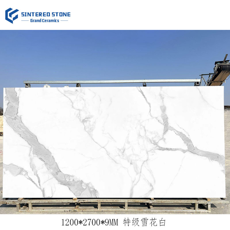 Factory Direct Artificial Marble Slab Calacatta Sintered Stone Custom CE Modern Kitchen Decor White Kitchen Countertop