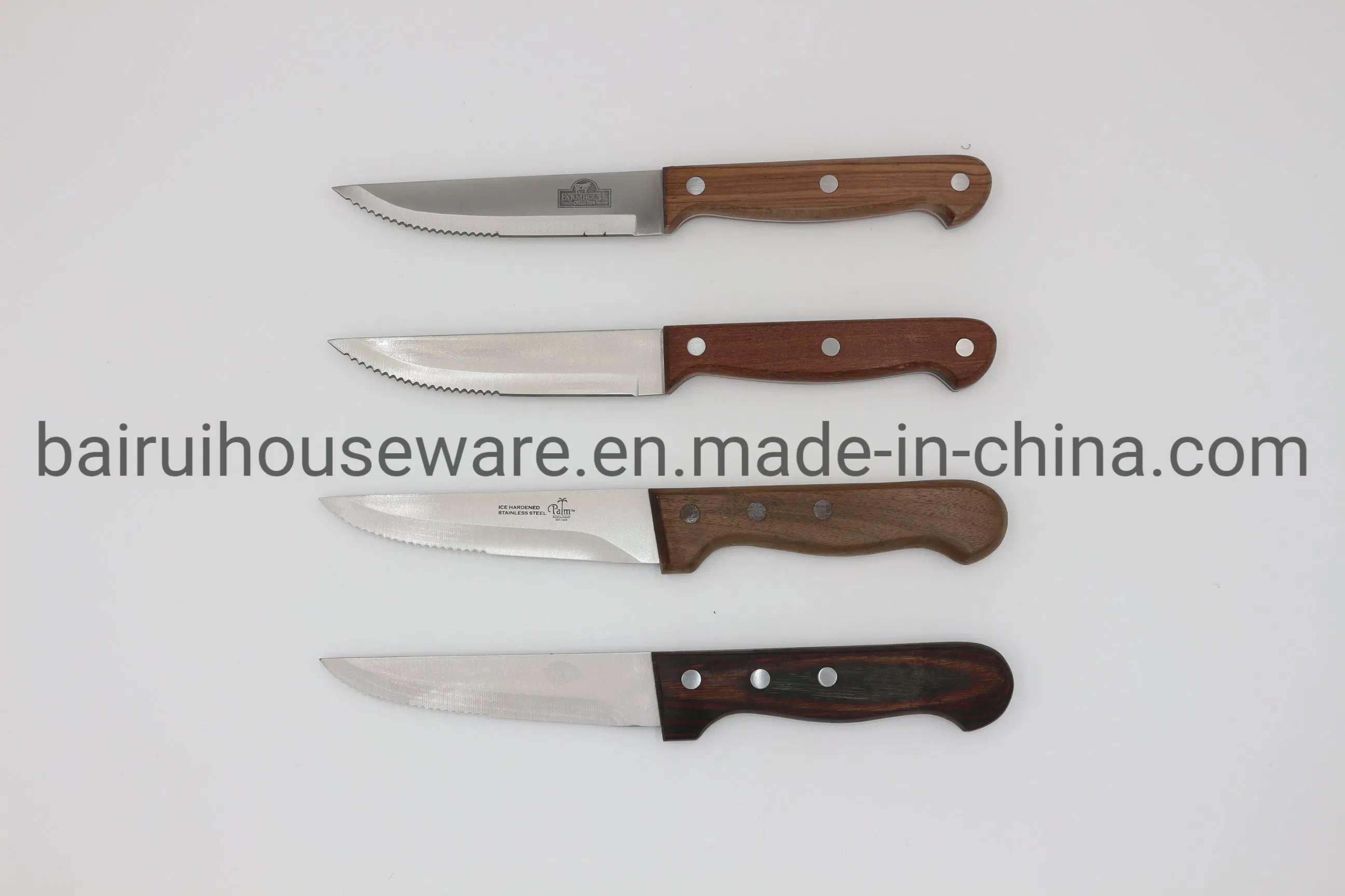 Hot Sale High Quality Stainless Steel Steak Knife with Wooden Handle Kn-038