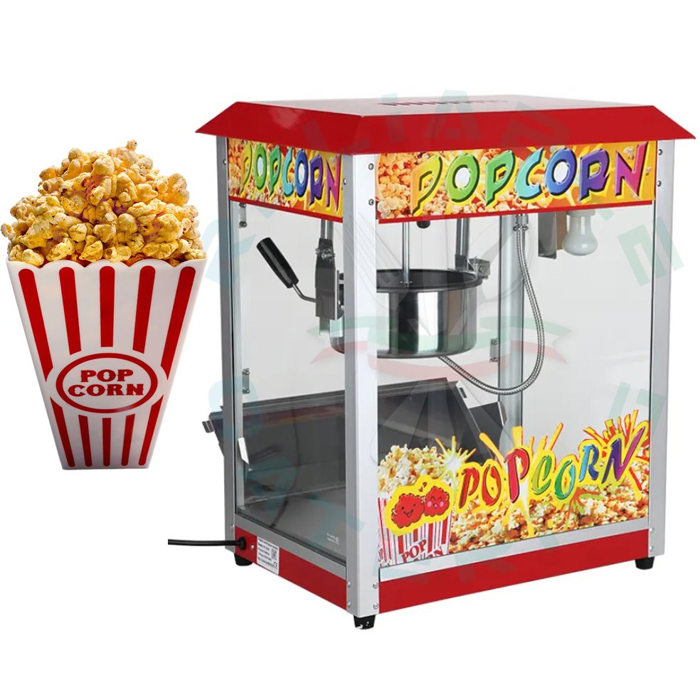 Professional Commercial Industrial Popcorn Machine Automatic Popcorn Making Machine Maker Price with Popular Caramel Color-Stir Motor for Mobile Food Trucks