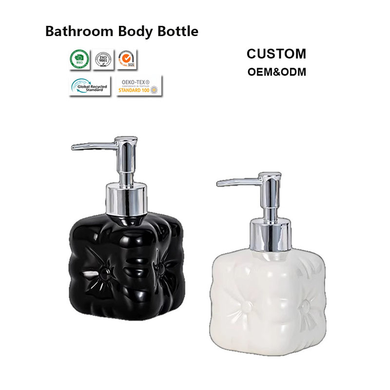 300ml Lightweight Bathroom Ceramic Bottle for Travel Shower Gel Dispens