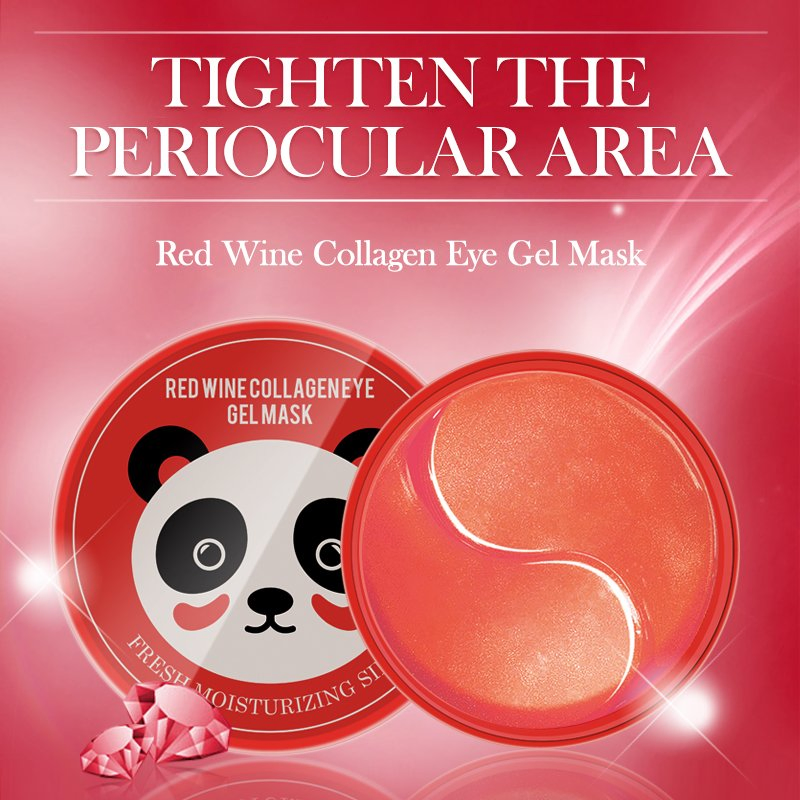 Private Label Red Wine Collagen Brightening Anti-Aging Remove Dark Circles Eye Gel Mask