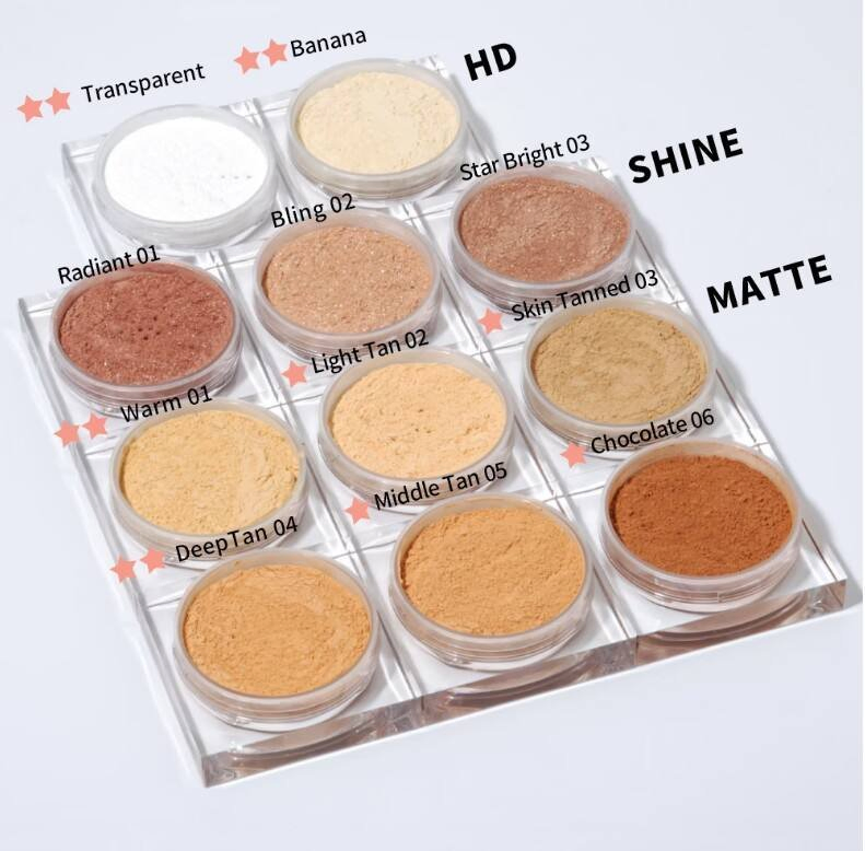 Loose Setting Powder Private Label Matte Shine Finish Waterproof Mineral Brighten Foundation Powder Face Makeup