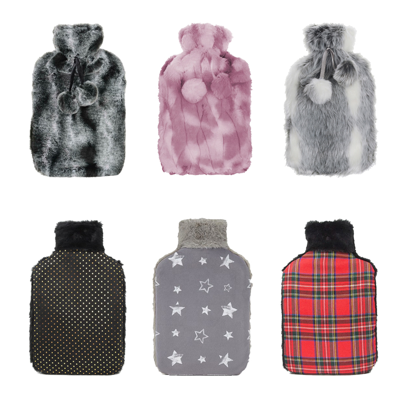 Thicken The Plush Hot Water Bag with Cover Hot Water Bottle Luxury Fur Cover Soft Hot Water Bag Cover