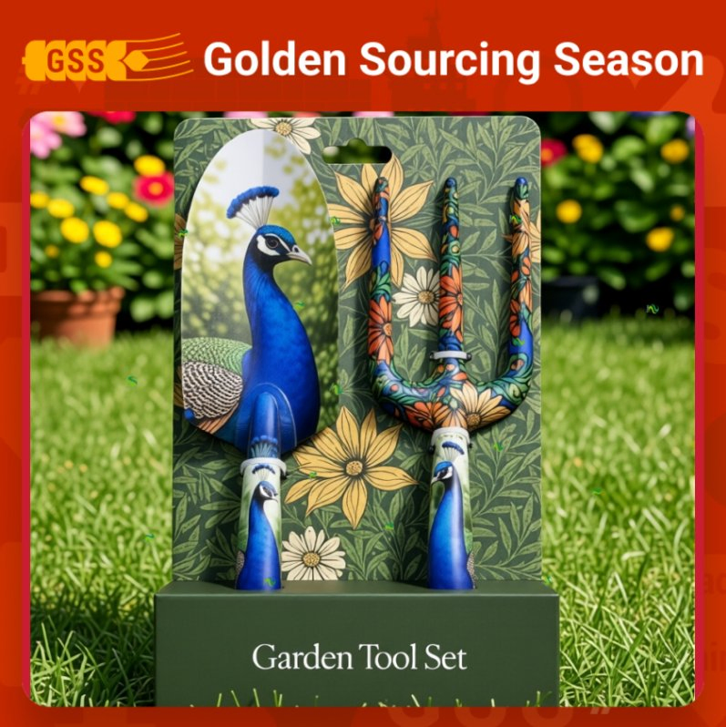 Peacock Pattern Garden Tools Premium Gift Set