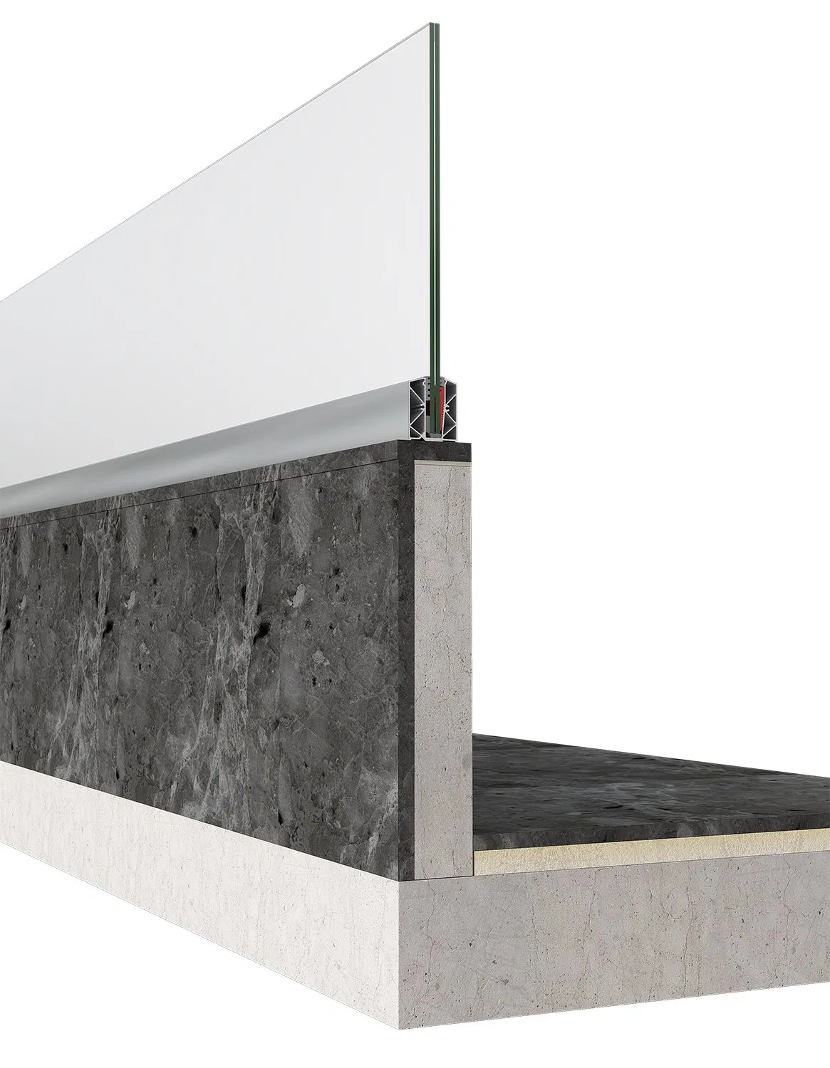 Outdoor Balcony Aluminum U Channel Embeded Floor Glass Railing